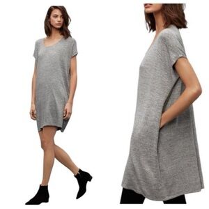 Aritzia Wilfred Free Lorelei oversized boxy Heather Gray jersey knit dress Small